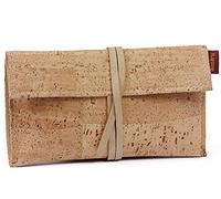 SIMARU Tabaktasche aus robusten Kork/Korkleder, Drehertasche inkl. Fächern für Feuerzeug, Filtern und Papers, Drehtabak Tasche für Herren