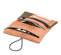 SIMARU Tabaktasche für 30g Tabakbeutel, Drehtabak Tasche ink. Filter-, Paper- und Feuerzeugfach, Drehertasche Frauen u. Männer (Beige)