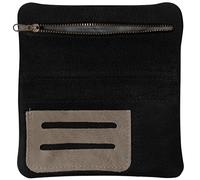 SIMARU Tabaktasche/Tabakbeutel aus Echtleder, Drehtabak Tasche mit Feuerzeug-, Filter- und Blättchen-Tasche, Drehertasche für Herren und Damen (Schwarz)