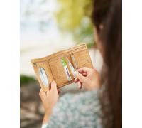 Simaru Vegane Geldbörse aus Kork mit RFID-Schutz ,Portemonnaie , Geldbeutel Beige