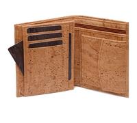 Simaru Veganes Portemonnaie mit RFID-Schutz,Geldbörse aus Kork Beige