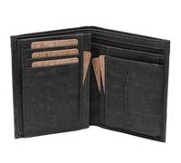 Simaru Veganes Portemonnaie mit RFID-Schutz,Geldbörse aus Kork Schwarz