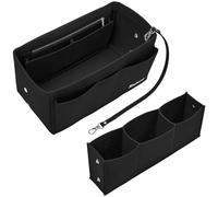 SIMBOOM Taschenorganizer für Frauen Handtasche, Taschen Organisator Filz Innentaschen für Handtaschen Bag in Bag Organizer Handtaschenordner mit Abnehmbare Fächer, Schwarz/M