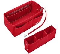 SIMBOOM Taschenorganizer für Handtaschen, Filz Taschen Organisator Innentaschen Tote Organizer Handtaschenordner Organizer mit Schlüsselkette und Kabelbinder für Frauen, Rot/XL
