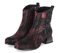 Simen 8490A Weinrot Schwarz Damen Ankle Boots Rauleder in red - Gr. 39