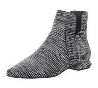 Simen Damen Stiefelette aus Echtleder in Schwarz Weiß Streifen Muster mit Reißverschluss. schwarz Gr. 39