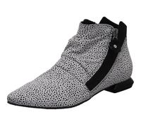 Simen Damen Stiefelette in Grau mit Punkten und doppelten Verschluss, aus Echtleder Lack Optik. grau Gr. 41