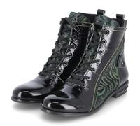 Simen Damen Stiefeletten Schwarz Lackleder, Größe:41, Farbauswahl:schwarz-Kombi