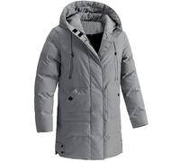 SimidunEUR Herren Winterjacke Lang Winddicht Wasserdicht Warme Quilted Hooded Daunenjacke Winter Outdoor Parka Jacke mit Kapuze,Grau,4XL