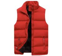 SimidunEUR Weste Herren Winter Steppweste Herren-westen Leicht Winterweste Outdoor Daunenweste Ärmellose Jacke Gilet Sportweste Übergangsjacke,Rot,M