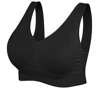 SIMIYA BH Damen ohne Bügel Bustier Damen große Brüste Schlaf BH Push up Sport BH gepolstert Bralette(Schwarz,4XL)