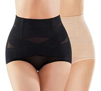 SIMIYA Damen Shapewear Unterhose 2Per Bauchweg Miederhose hoher Taille Unterwäsche Bauchkontrolle Miederpant weicher und bequemer Body Shaper für Frauen