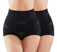 SIMIYA Damen Shapewear Unterhose 2Per Bauchweg Miederhose hoher Taille Unterwäsche Bauchkontrolle Miederpant weicher und bequemer Body Shaper für Frauen