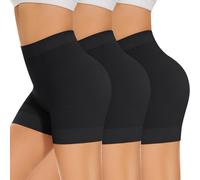 SIMIYA Radlerhose Damen Kurze Unter Kleid Rock Anti Scheuern Hotpants Kurze Leggings Damen Boxershorts Bequem Elastisch Unterhosen für den Alltag(3 Pack Schwarz S)