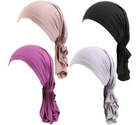 Simoda Joyfeel's Store Slipper Chemo Beanies Schals Pre-Tied Bandana für Krebspatienten,4 Stück (#4)