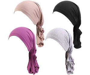 Simoda Joyfeel's Store Slipper Chemo Beanies Schals Pre-Tied Bandana für Krebspatienten,4 Stück (#4)