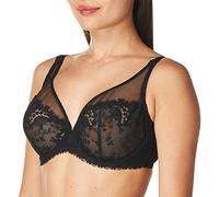 Simone Perele Damen Wish Durchscheinender BH mit tiefem Ausschnitt, Durchsichtig, Schwarz, 90D