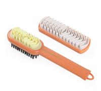 Simpeak 2 in 1 Doppelseitig Schuhbürsten, Wildlederbürste für Schuhe, ABS Langer Griff Polierbürsten, Tiegelbürsten Reinigungsbürste für Nubuk Wildleder Velour, Braun