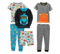 Simple Joys by Carter's Baby-Jungen 6-Piece Snug Fit Cotton Pajama Set Pyjamaset, Dinosaurier/Monster/Roboter/Streifen, 18 Monate (3er Pack)