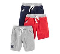 Simple Joys by Carter's Baby Jungen Multipack Knit Shorts (3er Pack), Rot/Grau/Marineblau, 12 Monate