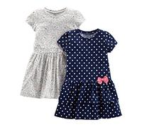 Simple Joys by Carter's Baby - Mädchen 2-Pack Short-Sleeve and Sleeveless Dress Sets Lässiges Kleid (2er Pack)