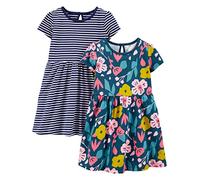 Simple Joys by Carter's Baby - Mädchen 2-Pack Short-Sleeve and Sleeveless Dress Sets Lässiges Kleid (2er Pack)