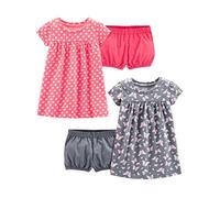 Simple Joys by Carter's Baby - Mädchen 2-Pack Short-Sleeve and Sleeveless Dress Sets Lässiges Kleid (2er Pack)
