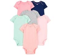 Simple Joys by Carter's Baby Mädchen 6-Pack Short-Sleeve Bodysuit Body, Mehrfarbig/Einheitliche Farben, Frühchen (6er Pack)