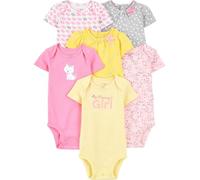 Simple Joys by Carter's Baby Mädchen 6-Pack Short-Sleeve Bodysuit Body, Rosa/Gelb, Frühchen (6er Pack)