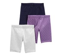 Simple Joys by Carter's Baby Mädchen Shorts (3er Pack), Violett/Denim/Grau, 3-6 Monate