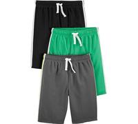 Simple Joys by Carter's Jungen Shorts (3er Pack), Schwarz/Grün/Grau, 7 Jahre