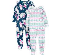 Simple Joys by Carter's Kinder-Ferienpyjama, lockerer Schnitt, flammhemmender Fleece-Schlafanzug mit F en, Fair Isle/Pinguin, 6 9 Monate