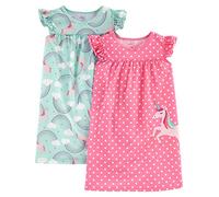 Simple Joys by Carter's Mädchen 2-Pack Nightgowns Nachthemd, Minzgrün Regenbogen/Rosa Tupfen, 6-7 Jahre (2er Pack)