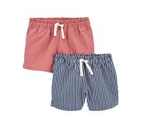 Simple Joys by Carter's Mädchen Knit Shorts 2er Pack, Korallenrosa/Marineblau gestreift, 5