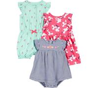 Simple Joys by Carter's Strampler, Sonnenanzug, Kleid, für Babys, Mädchen, 3er-Pack ,Mint Cherries/Navy Stripe/Pink Floral ,24 Months