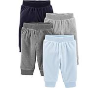 Simple Joys by Carter's Unisex Baby 4-Pack Fleece Infant-and-Toddler-Pants, Dunkelgrau/Grau Meliert/Hellblau/Marineblau, Frühchen (4er Pack)