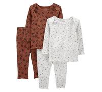 Simple Joys by Carter's Unisex Baby 4-Teiliges Strukturiertes Set, 4er-Pack, Braun Tiermuster/Grau Punkte, 24 Monate