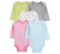 Simple Joys by Carter's Unisex Baby 5-Pack Long-Sleeve Bodysuit Body, Lindgrün/Hellblau/Rosa, Frühchen (5er Pack)