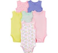 Simple Joys by Carter's Unisex Baby 6-Pack Sleevless Infant-and-Toddler-Bodysuits, Mehrfarbig/Floral/Früchte/Waldtiere, 0 Monate (6er Pack)