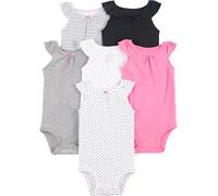 Simple Joys by Carter's Unisex Baby 6-Pack Sleevless Infant-and-Toddler-Bodysuits, Mehrfarbig/Herzen/Punkte, Frühchen (6er Pack)