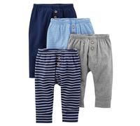 Simple Joys by Carter's Unisex Baby Hose Baumwolle, 4er-Pack, Blau/Grau Meliert/Marineblau/Streifen, Frühchen