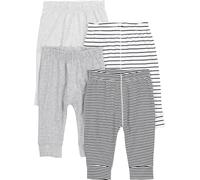 Simple Joys by Carter's Unisex Baby Hose Baumwolle, 4er-Pack, Grau/Hellgrau/Schwarz Ministreifen/Weiß Streifen, 3-6 Monate
