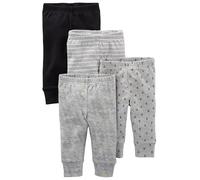 Simple Joys by Carter's Unisex Baby Hose Baumwolle, 4er-Pack, Grau/Schwarz Bananen/Weiß, Frühchen