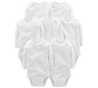 Simple Joys by Carter's Unisex-Baby Side-snap Long-Sleeve Shirt Body, Weiß, Frühchen (7er Pack)