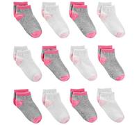 Simple Joys by Carter's Unisex Baby Socken, 12 Paar, Grau/Rosa/Weiß, 6-12 Monate