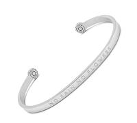 SIMPLE PLEDGE | No Rain No Flowers Armreif | Armband Damen mit Gravur in Silber, Gold, Roségold | Perfekt als Schmuck Geschenk | Blindgravur