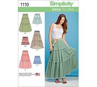 Simplicity 1110 Learn to Sew Stufen-Rock Schnittmuster für Damen, Größen XXS-XXL, Schwarz