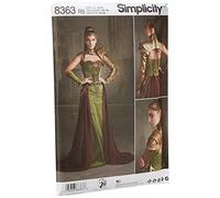 Simplicity 14-16-18-20-22 Damen Fantasy Ranger Kostüm Schnittmuster, weiß