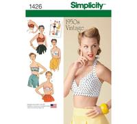 Simplicity 1426 Größe R5 Schnittmuster Vintage 1950er BH Tops Schnittmuster, Mehrfarbig
