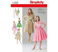Simplicity 1459 Schnittmuster für Damenkleid, Größe U5, 1950er-Jahre-Stil, U5, Weiß